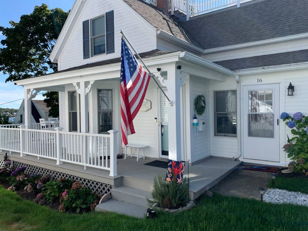 Charming house with American flag
