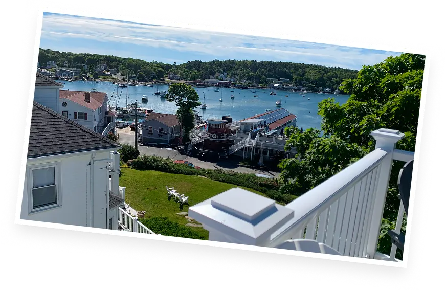 Scenic harbor view with boats