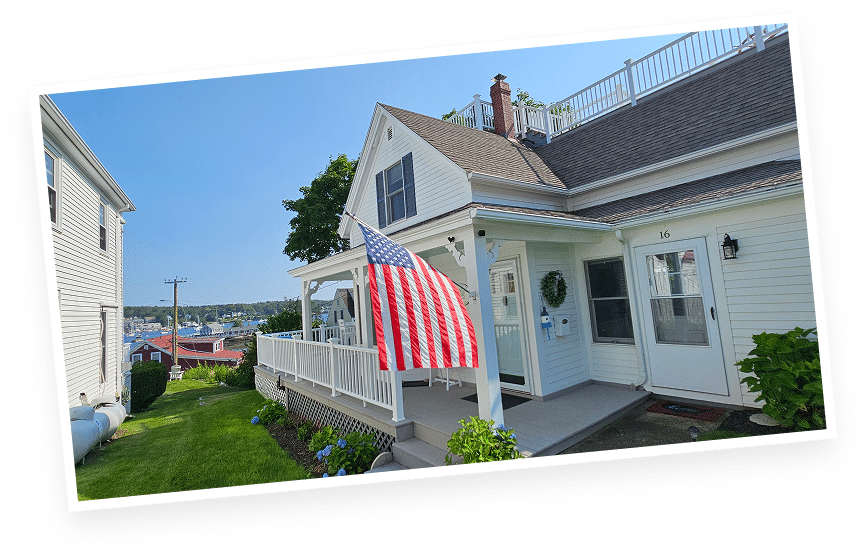 Charming house with American flag